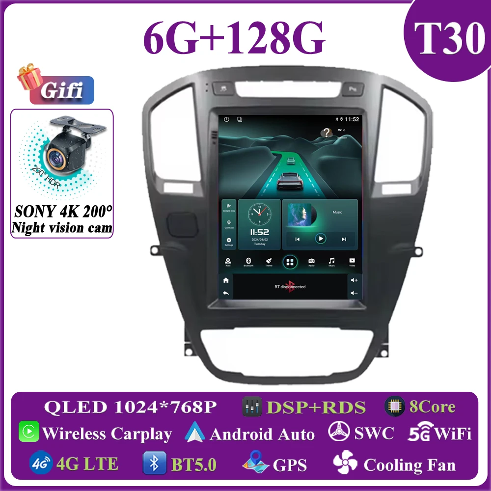 

Автомобильный Android 15, 9,7 дюйма для Buick Regal Opel Insignia 1, 2009-2013, авторадио, GPS-навигация, стерео головное устройство, сенсорный экран, DVD