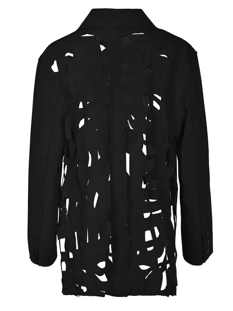 Женский блейзер большого размера ZMEENNA черный свободный пиджак с отложным