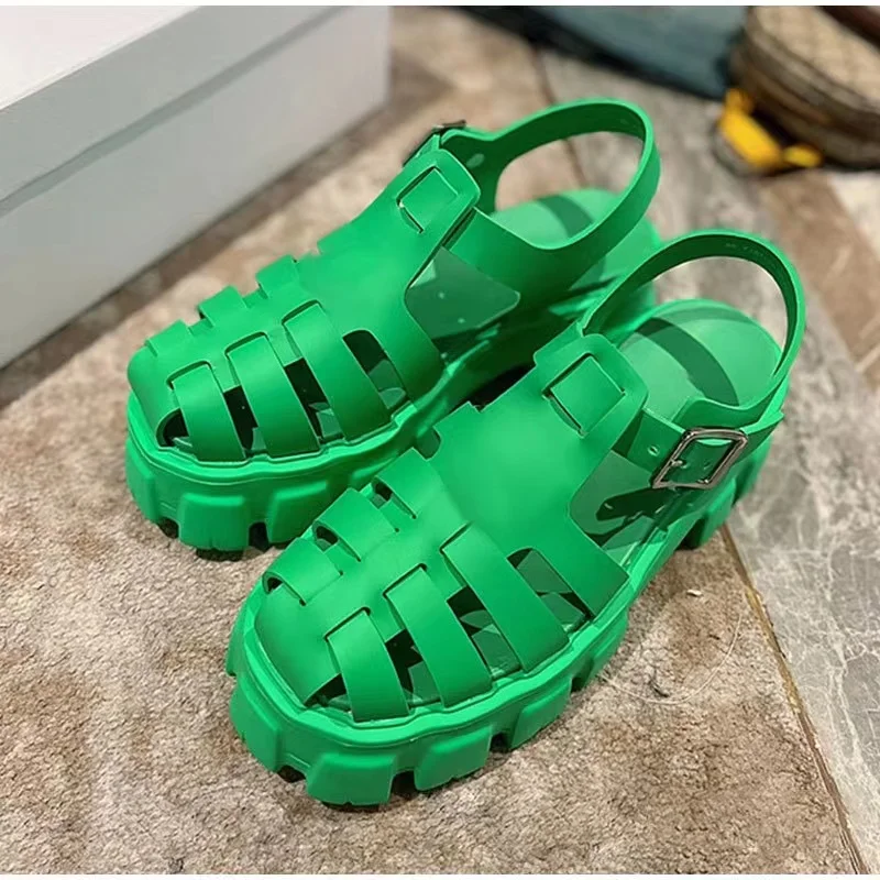 

Sandals Woman 2022 Summer Platform Shoes Gladiator Female Chunky Green Heels New Fashion Beach Women's Sports with Free Shipping