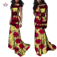 2022 african dresses for women dashiki nigeria traditional wedding dress bazin riche wax party mermaid dress with big bow wy2457