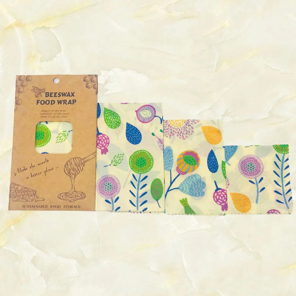 3 шт. пищевые обертки из пчелиного воска многоразовая упаковочная ткань салфетки