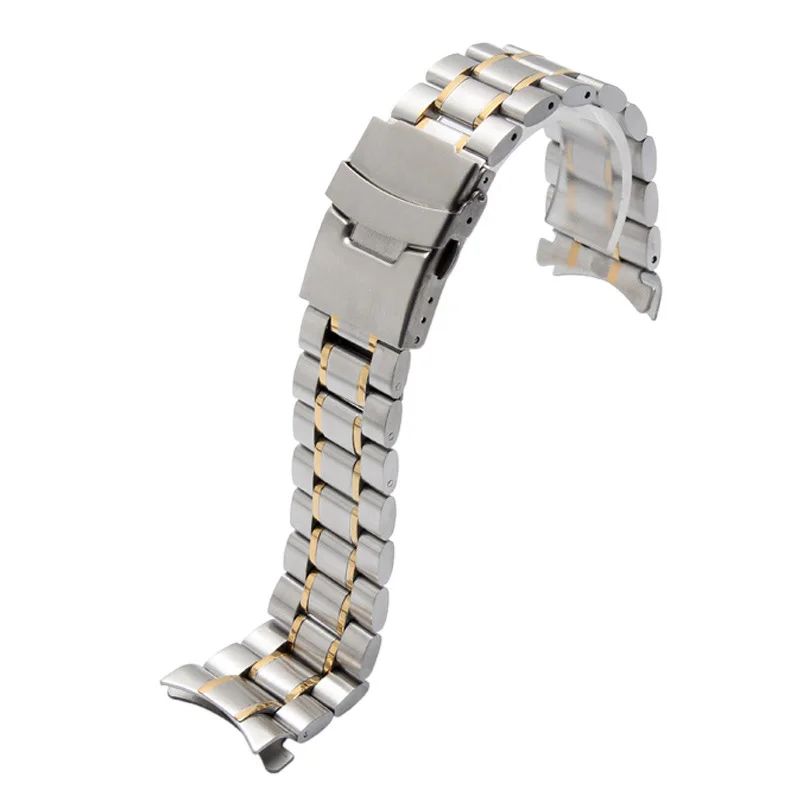 Ремешок мужской из нержавеющей стали однотонный браслет для часов Seiko Citizen Longines