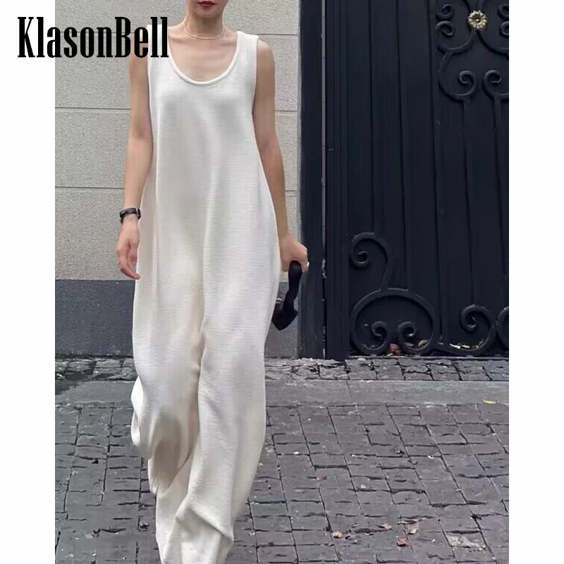 

11,23 KlasonBell повседневное удобное однотонное женское длинное двустороннее платье без рукавов