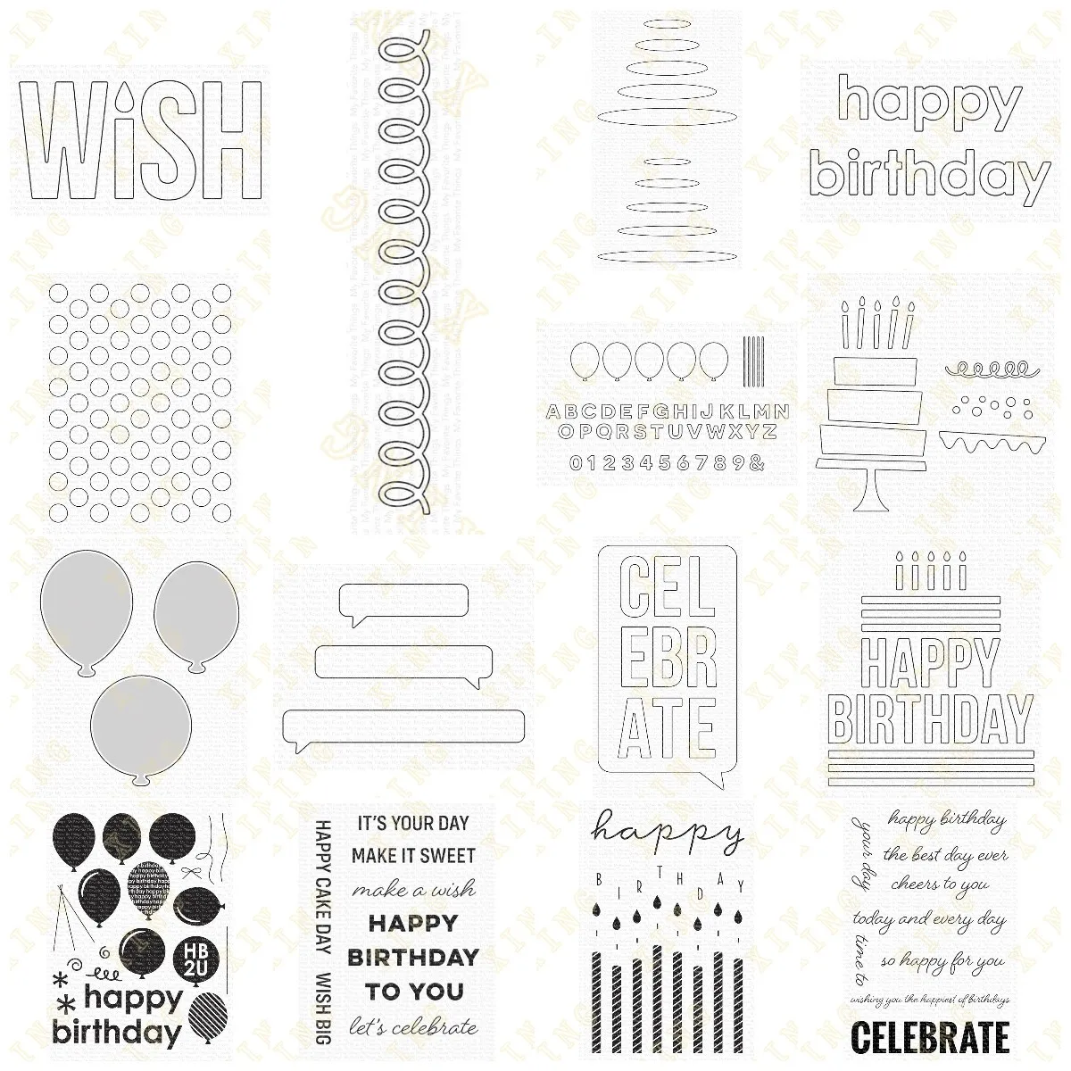 

New Metal Cutting Dies Clear Stamps Cut Dies Scrapbook Diary Secoration Embossing Stencil Template Happy Birthday Cake Numbers