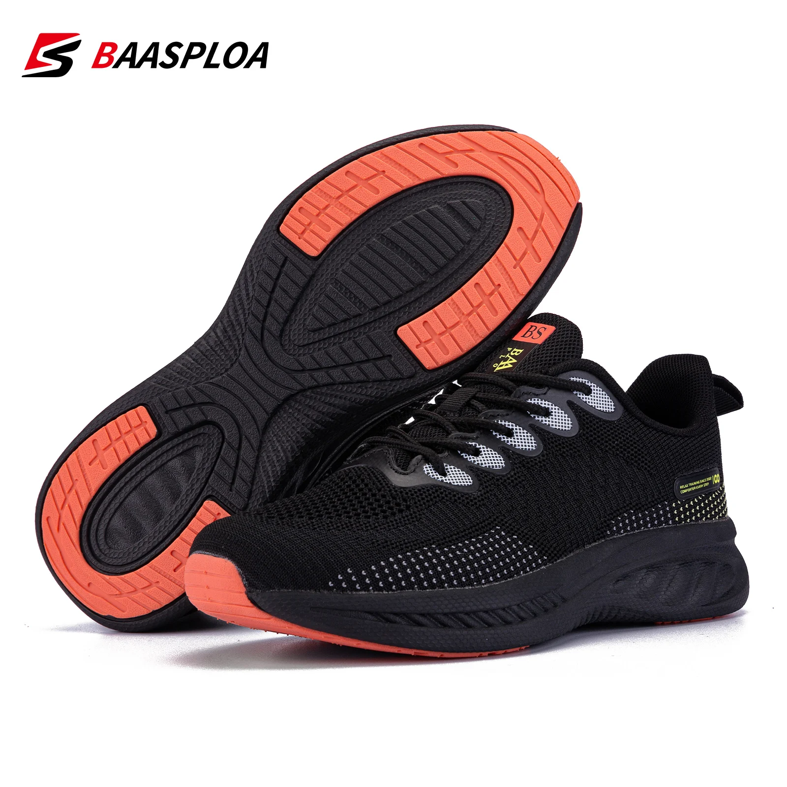 Baasploa 2022 New Women Fashion Sneaker Light Knit Running Shoes Female Tenis Sneaker Comfortable Walking Shoes