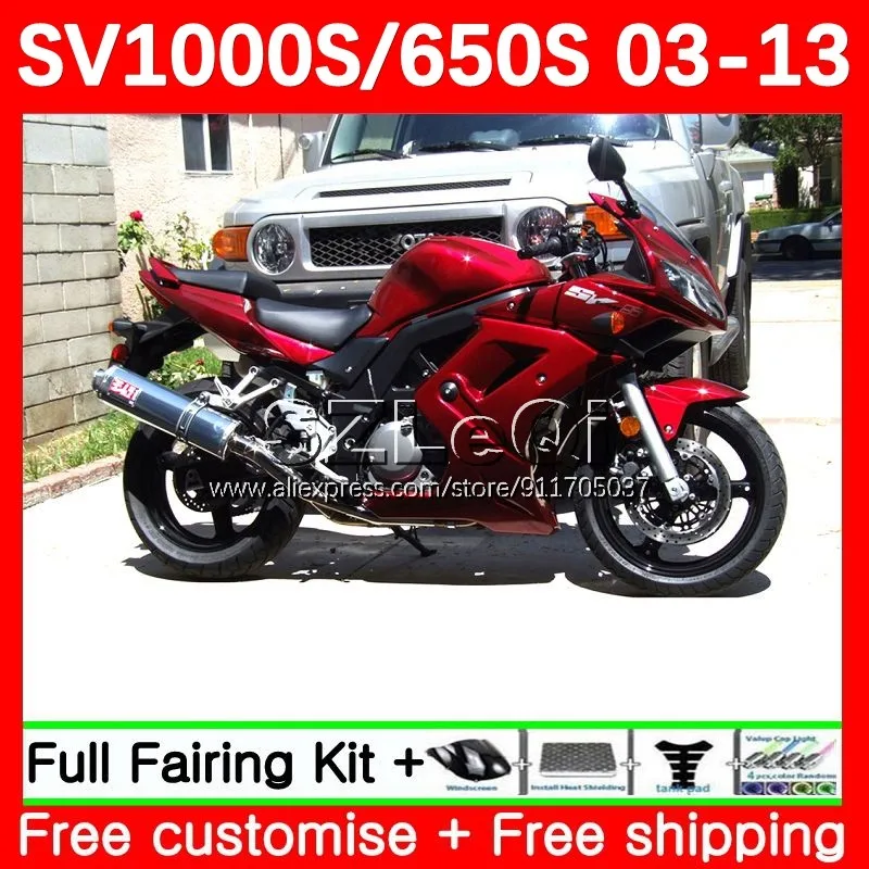 

Factory red SV1000S For SUZUKI SV650S SV1000 SV 650S 1000S 2003 04 2005 2006 2007 2008 2009 2010 2011 2012 2013 Fairing 69LQ.81