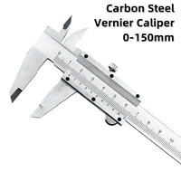 6inch 0 150mm carbon steel vernier caliper sliding gauge micrometer chrome coating laser scale ruler measuring instrument tools