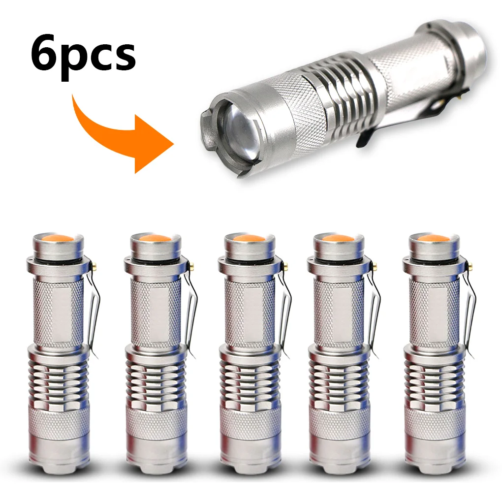 

600 Lumen Flashlight Clip Design Stretchable Zoomable Torch Travelling Climbing Hunting Handheld Lights Lighting Red