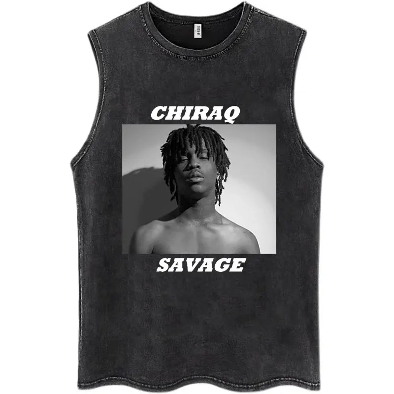 Мужская винтажная футболка без рукавов в стиле хип-хоп