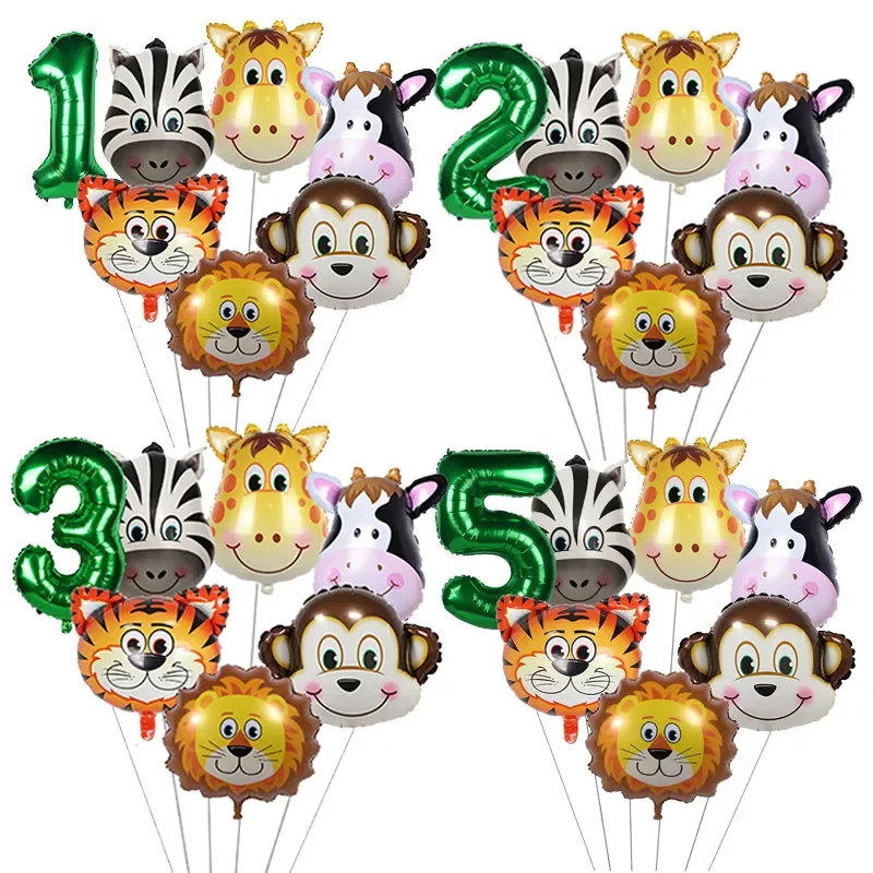

Jungle Safari Happy Birthday Balloons Animal Foil Balloons Wild One Kids Birthday Party Baby Shower Decor Backdrop Supplies