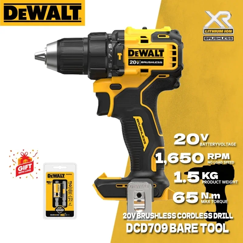 

DEWALT DCD709B Cordless Compact Hammer Impact Drill Driver Hand Electric Screwdriver Dewalt 20V Brushless Power Tools DCD709