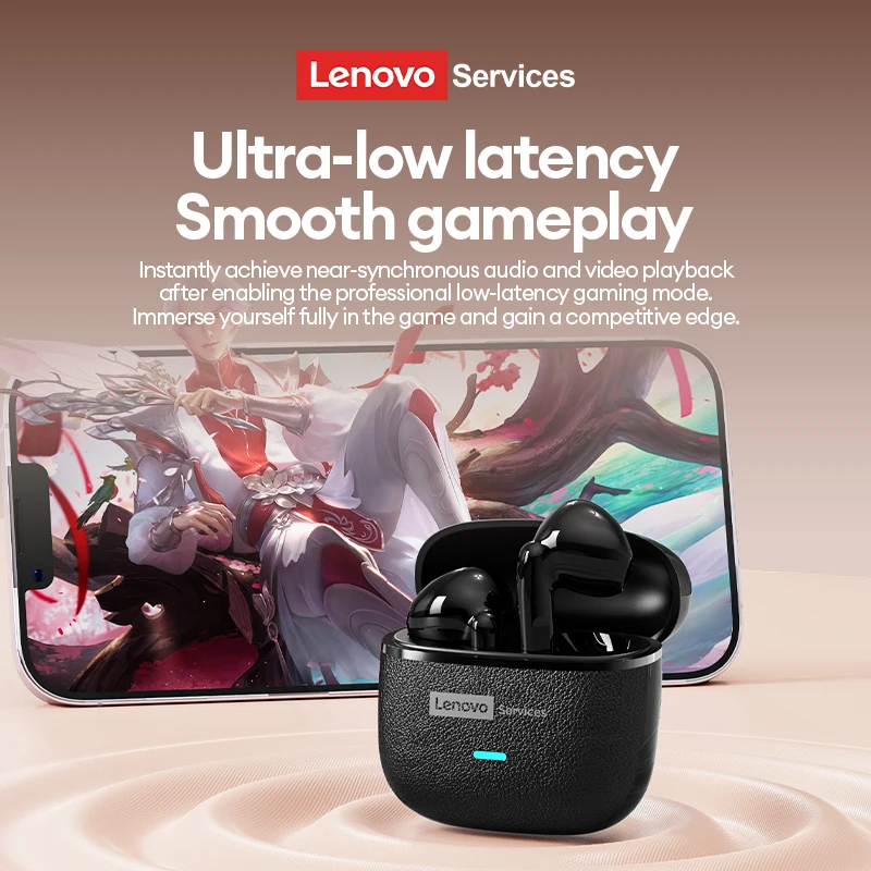 Беспроводные наушники Lenovo LE231 с Bluetooth 6.0, шумоподавлением ENC, кожаными вкладышами, для игр и музыки, водонепроницаемые IPX5 (art.: 3920d93f34271) - 3920d93f34271