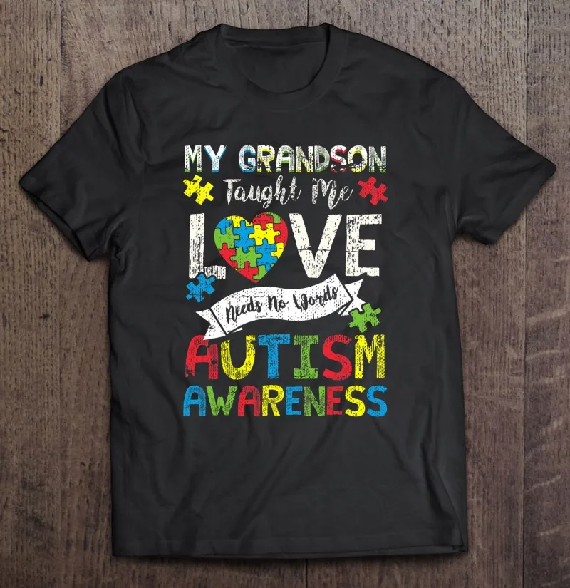 

Мой внук научил меня, любовь, нет слова, аутизм, внук, Мужская футболка, блузка на заказ, Мужская одежда, Аниме Манга, футболка на заказ