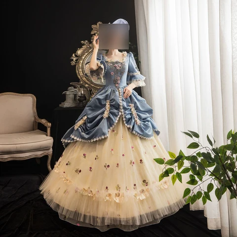 Бальное платье Рококо GUXQD, бальное платье маскарада 18 века, бальное платье для выпускного вечера