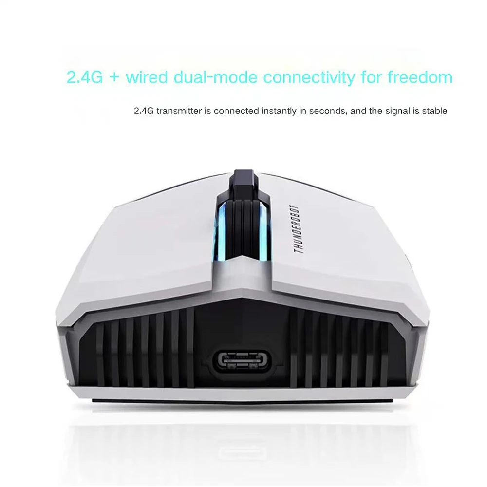 Фото Новая проводная двухрежимная мышь ThundeRobot ML702 2,4G, геймерская 8000 точек на дюйм для игрового офисного компьютера, ноутбука, ПК, планшета, беспроводная мышь №4