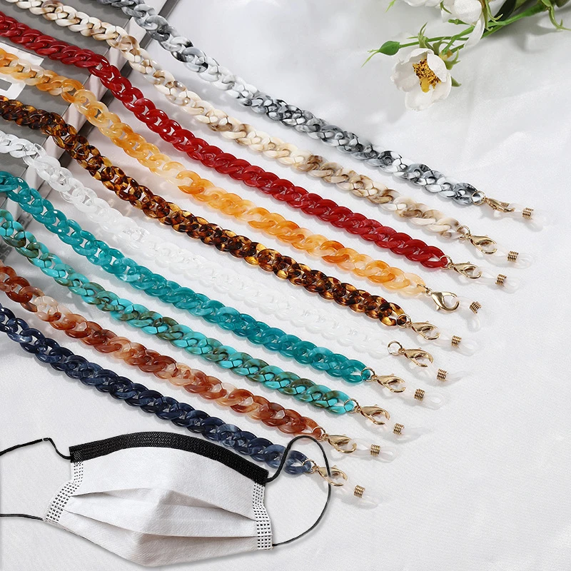 

10 Colors Fashion Wide Acrylic Sunglasses Chain Women Reading Glasses Hanging Neck Chain Largands Glasses Chain Eyeglasses Strap