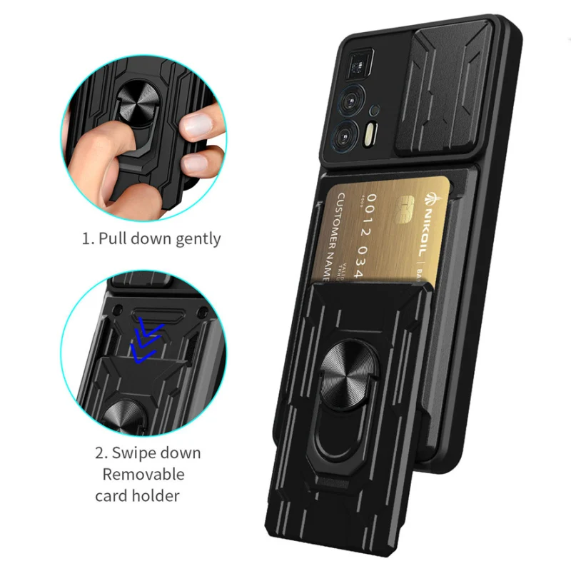 

Shockproof Armor Case For Motorola Moto G10 G20 G30 G50 G60 G100 G9 Plus Edge 30 Pro S X30 20 Lite Card Slot Stand Holder Cover
