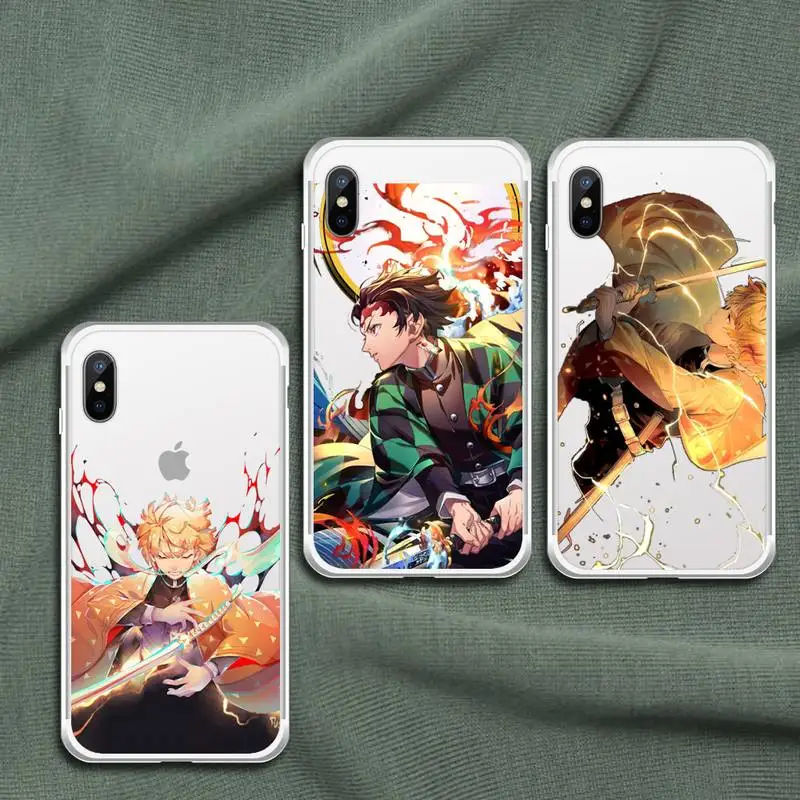 

Kimetsu no Yaiba Demon Slayer anime Phone Case Transparent soft For iphone 12 11 13 7 8 6 s plus x xs xr pro max mini