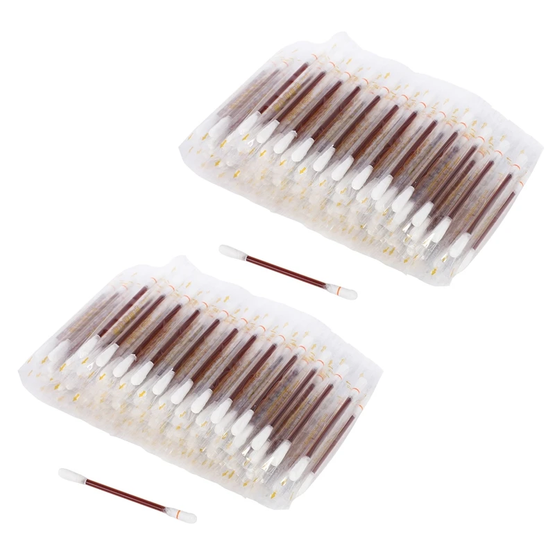 

200Pcs/Set Cotton Swab Family Alcohol Disposable Emergency Cotton Stick Iodine Swab For Children Adults Baby
