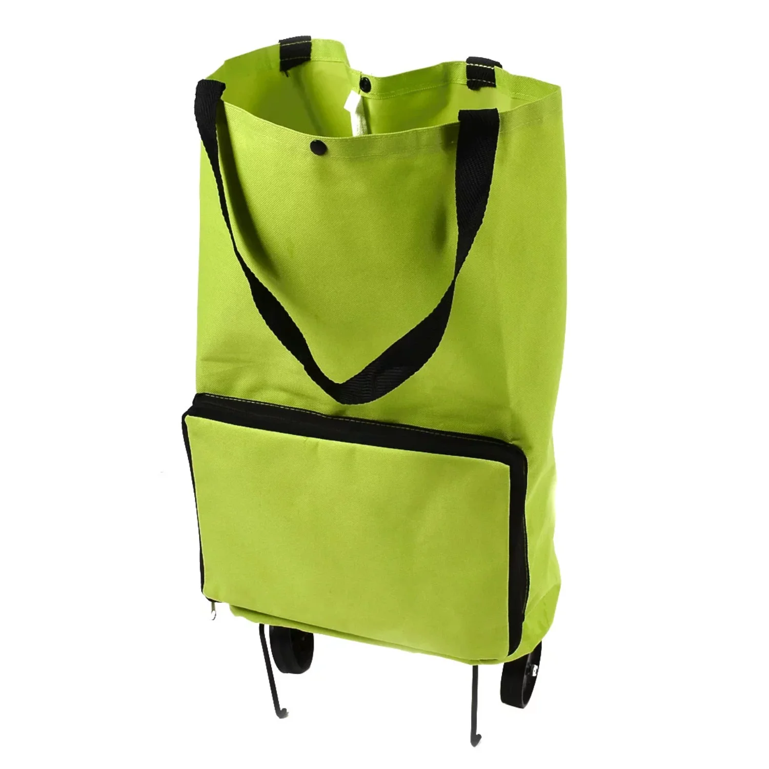 

Polyester Portable Handy Foldable Bag Wheel Shopping Trolley Green