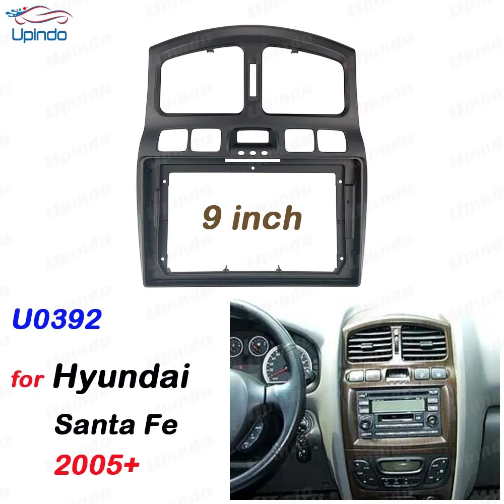 Car Accessory 2 Din 9 Inch Radio Fascia DVD GPS MP5 Panel Frame for Hyundai Santa Fe 2005+ Dashboard Mount Kit