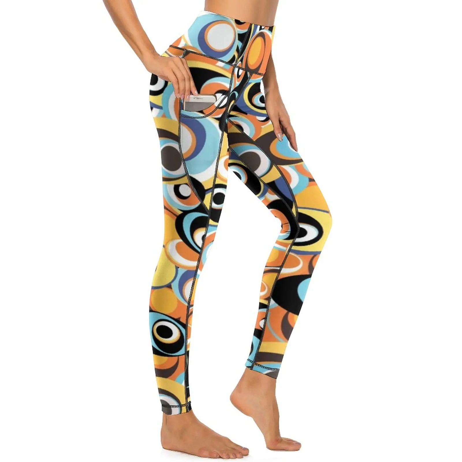 

60s 70s Hippie Bohemian Leggings Sexy Hippie Flower Power High Waist Yoga Pants Sweet Stretch Leggins Graphic Gym Sport Legging