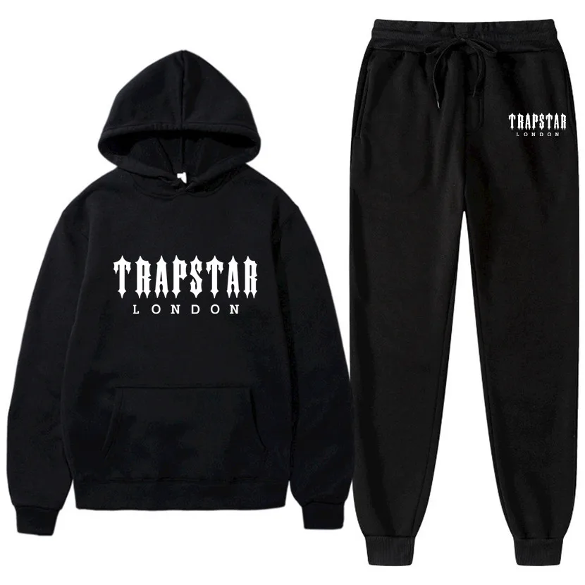 

TRAPSTAR Brand Tracksuit Men Hoodie Letter Printing Fleece Oversized Hoodie Fashion Hip Hop Streetwear Jogger Set Outfit For Men