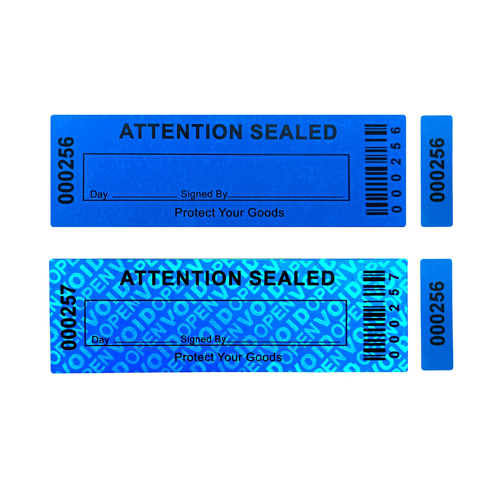 

Синие защитные наклейки с защитой от несанкционированного доступа 50/100 шт