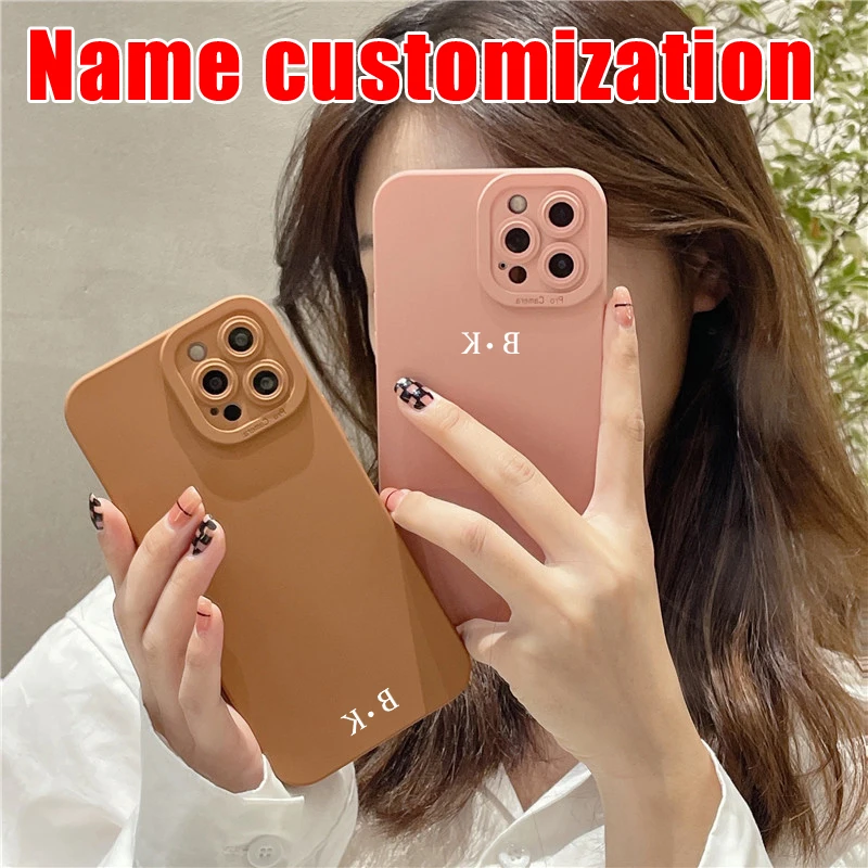 

Custom Name Letters Soft Case For iphone 13 Pro Max 12 Pro X XS XR 7 8 Plus SE 2020 Luxury Diy Initials Cover for iphone 11