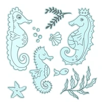 sea horses sending you a little wave metal cutting dies matching clear stamp diy card making scrapbooking stencil