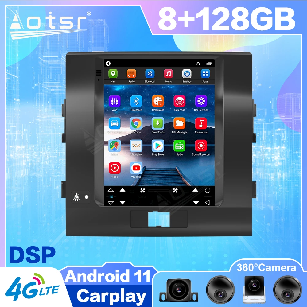 

128G Android 11 Tesla Style For Toyota Land Cruiser 200 2008 - 2015 Auto Radio Stereo Car Multimedia Player Video Navigation GPS
