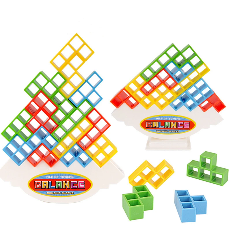 

Colorful Balance Building Blocks Toys Board Game Cube Block Stacking Sets Toys Educational Toy Children Gifts For Family Game