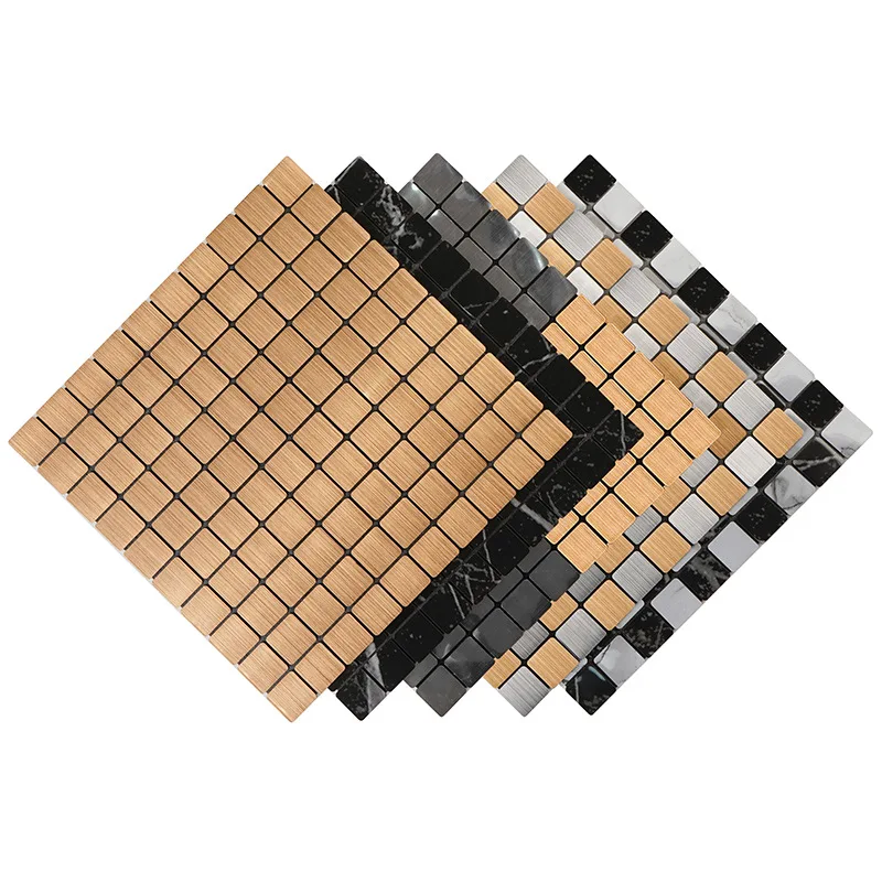 

3D Mosaic wall sticker Foam aluminum foil composite Self-adhesive wallpaper 30x30cm waterproof Metal color tile sticker
