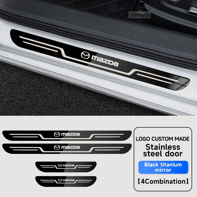 

4 шт. автомобильная нержавеющая сталь для MAZDA 3 6 CX-30 Axela MX-5 CX-5 Atenza CX-3 CX9 педаль порога приветственная накладка декоративная бухта