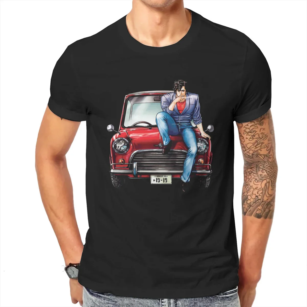 Nicky Larson City Hunter аниме футболка Grephlc панк топы мужские хлопковые футболки большого