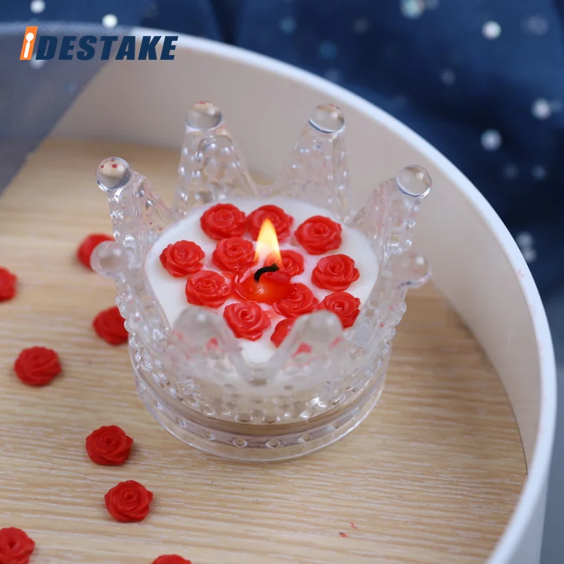 

Mini Rose Flower Mold DIY Baking Fondant Chocolate Dessert Decoration Tools Creative Aromatherapy Tea Light Flower Silicone Mold