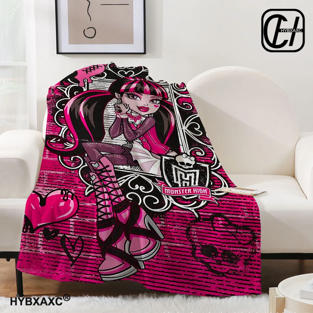 3D одеяло с героями мультфильмов в стиле аниме Monster High мягкое для дома спальни