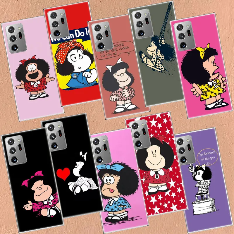 

Cute M-Mafaldas Phone Case For Galaxy Note 20 Ultra 10 Lite 9 8 M52 M51 M32 M31S M30S M21 M12 M11 Samsung J8 J6 Plus J4 F62 F52