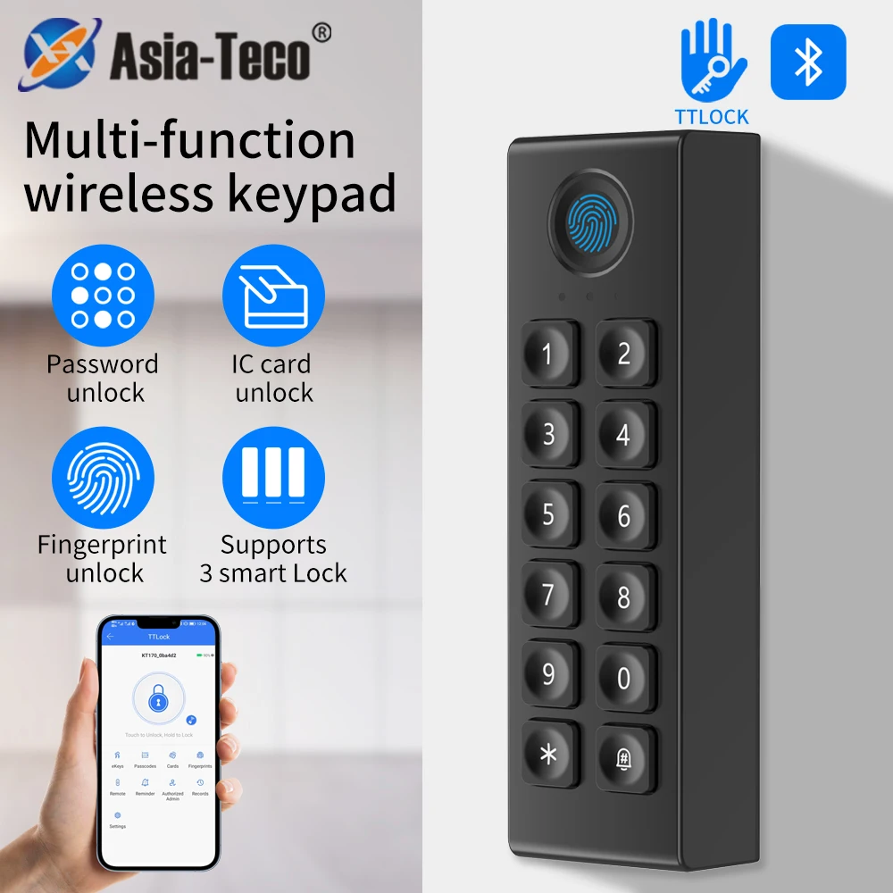 

Цифровая клавиатура без косточек с приложением TTLOCK может использоваться в подключении с интеллектуальным скрытым беспроводным замком отпечатков пальцев 13,56 МГц