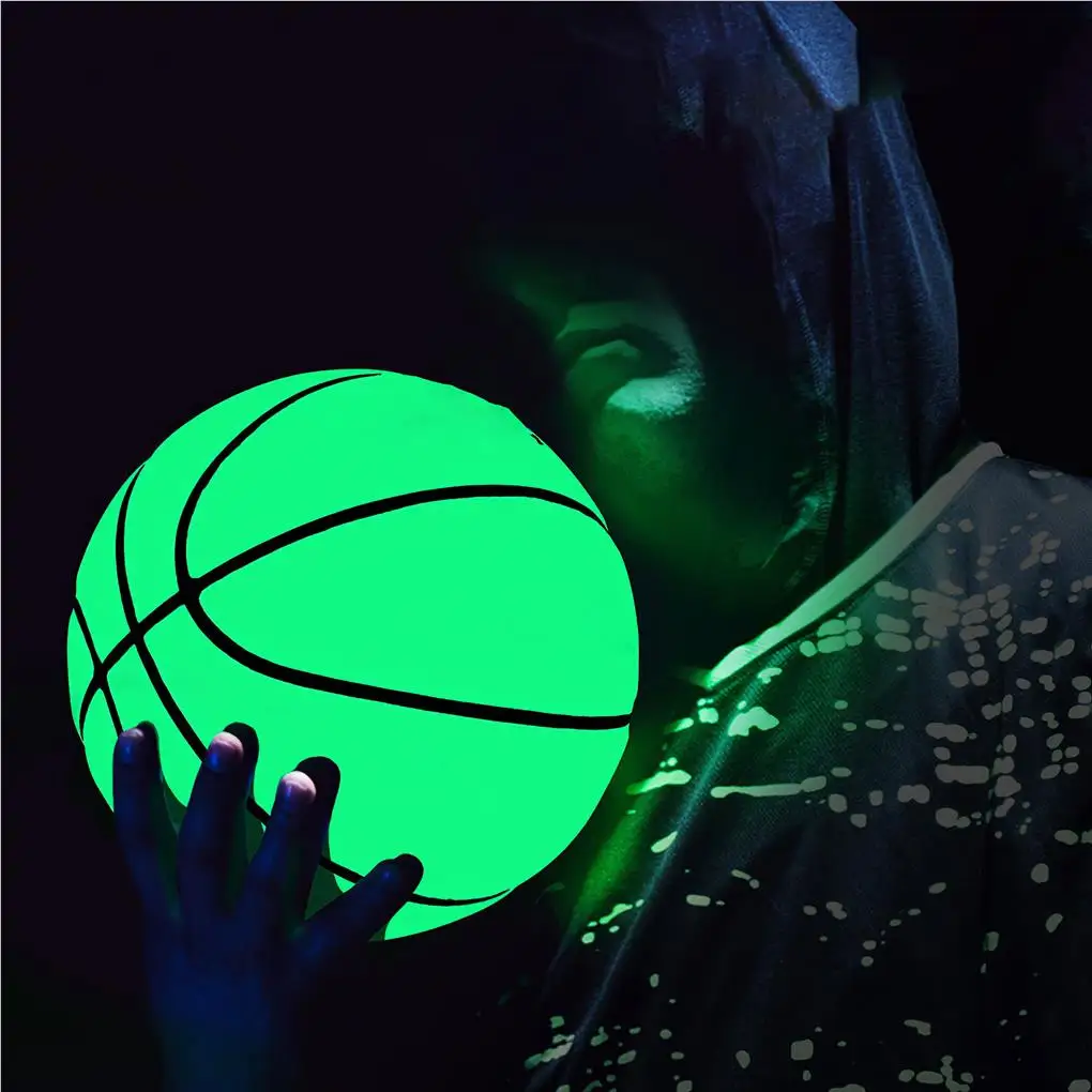 

Glowing Basketball Reflective Toy Green Balls Exquisite Night Competition Good Gripping Outdoor Game Supplies Fluorescence