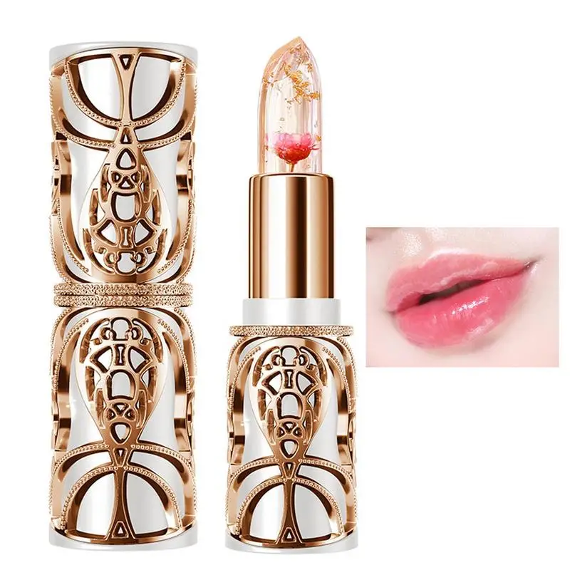 

Lipstick Lip Balm Flowers Transparent Color Changing Lipgloss Long Lasting Jelly Moisturizing Natural Moisturizer Makeup