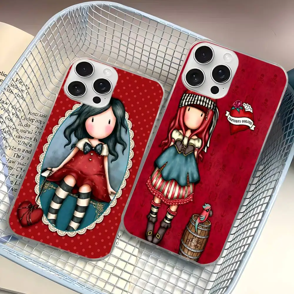 Фото S-Santoro G-Gorjuss Cute для iPhone 14 Pro Max 13 17 11 16 12 15 Air Plus, атласный разноцветный чехол для телефона №5