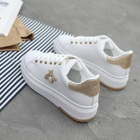 women casual shoes 2022 new women sneakers fashion breathable pu leather platform white women shoes soft footwears rhinestone