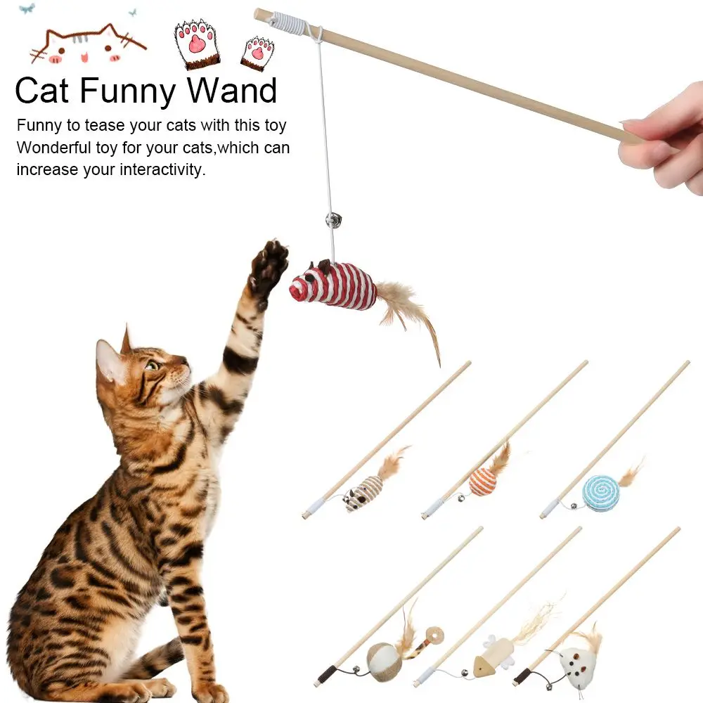 

Simulation Bird interactive Cat Toy Funny Feather Bird with Bell Cat Stick Toy for Kitten Playing Teaser Wand Toy Cat Supplies
