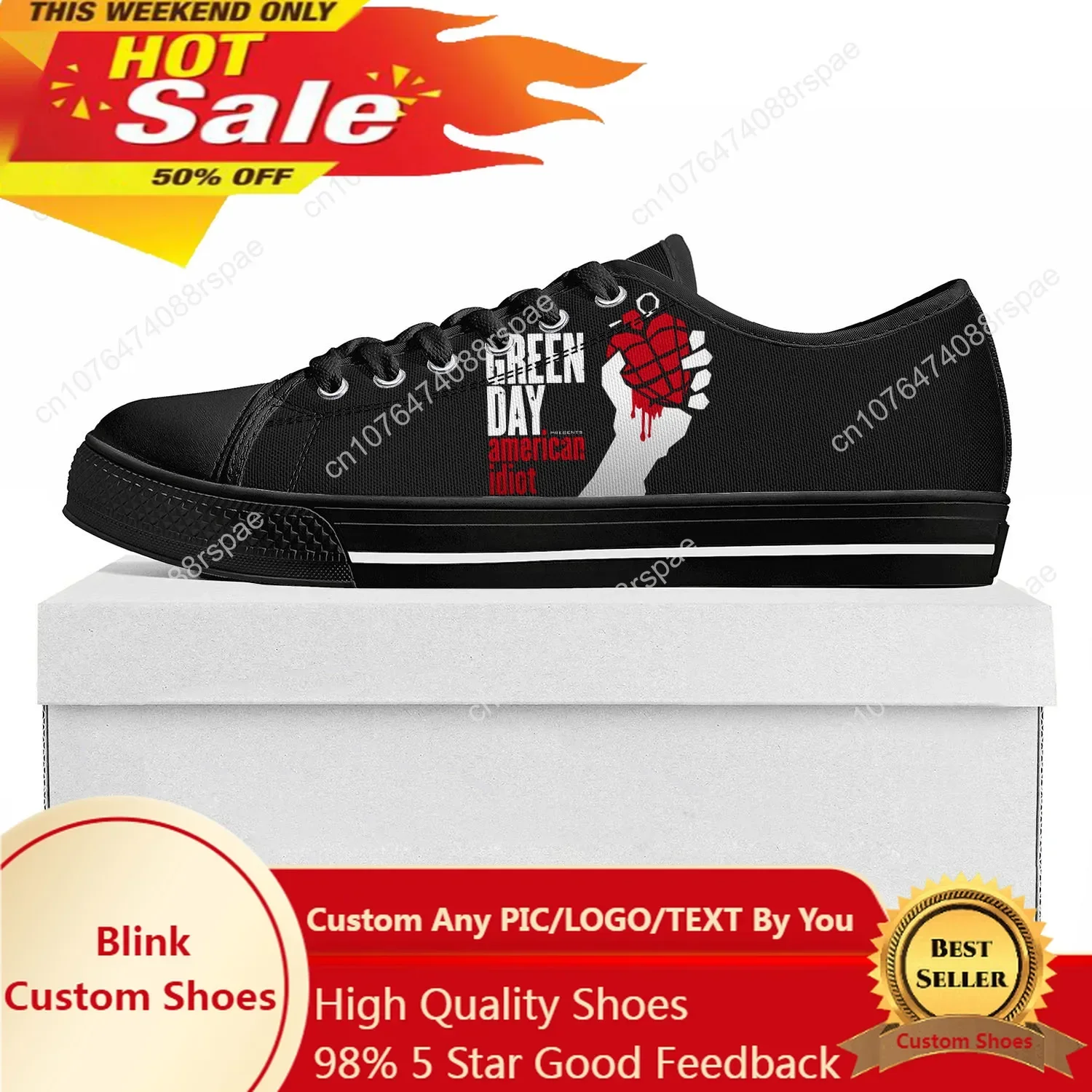 Green Day Pop Rock Band Низкие кроссовки высокого качества Мужские женские подростковые