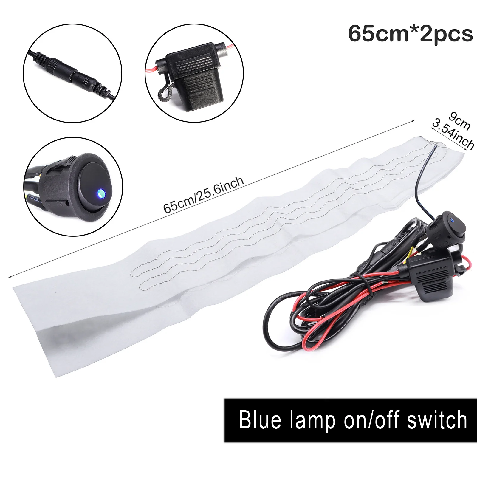 

Автомобильный чехол на руль с подогревом, обогреватель, комплект «сделай сам», коврик, зимний синий переключатель лампы, грелка для рук, 12 В, интерьер, универсальный грузовик, фургон