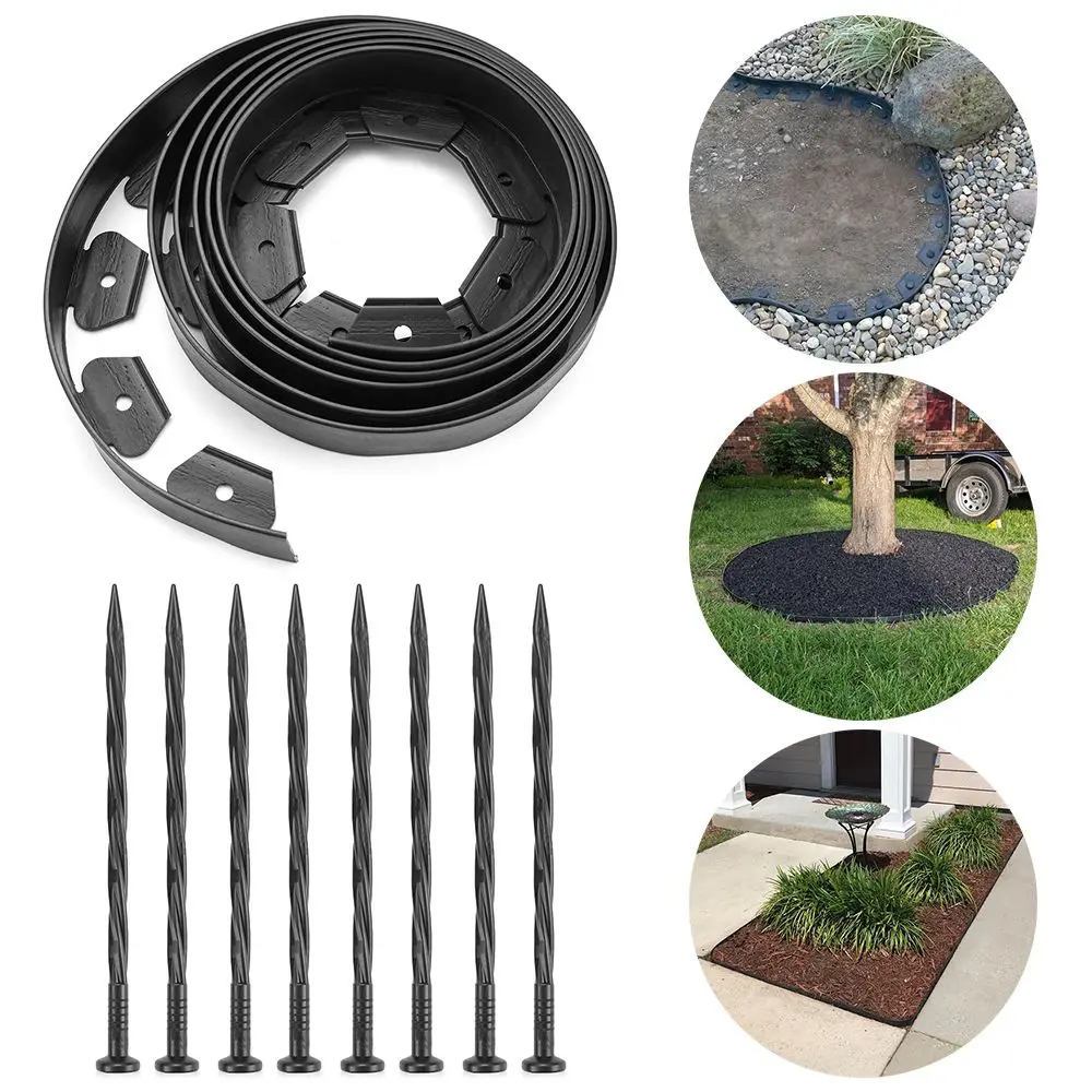 

17/33FT Lawn Yard No-Dig PE Plastic Border Garden High Density Landscape Edging Kit Fence Isolation Belt