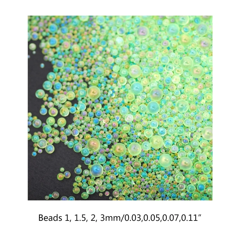 

652F 50g/Pack 1-3mm Mini Bubble Beads Glass Bead For Silicone Mold UV Resin Epoxy Filler Resin Filling DIY Nail Art Decor