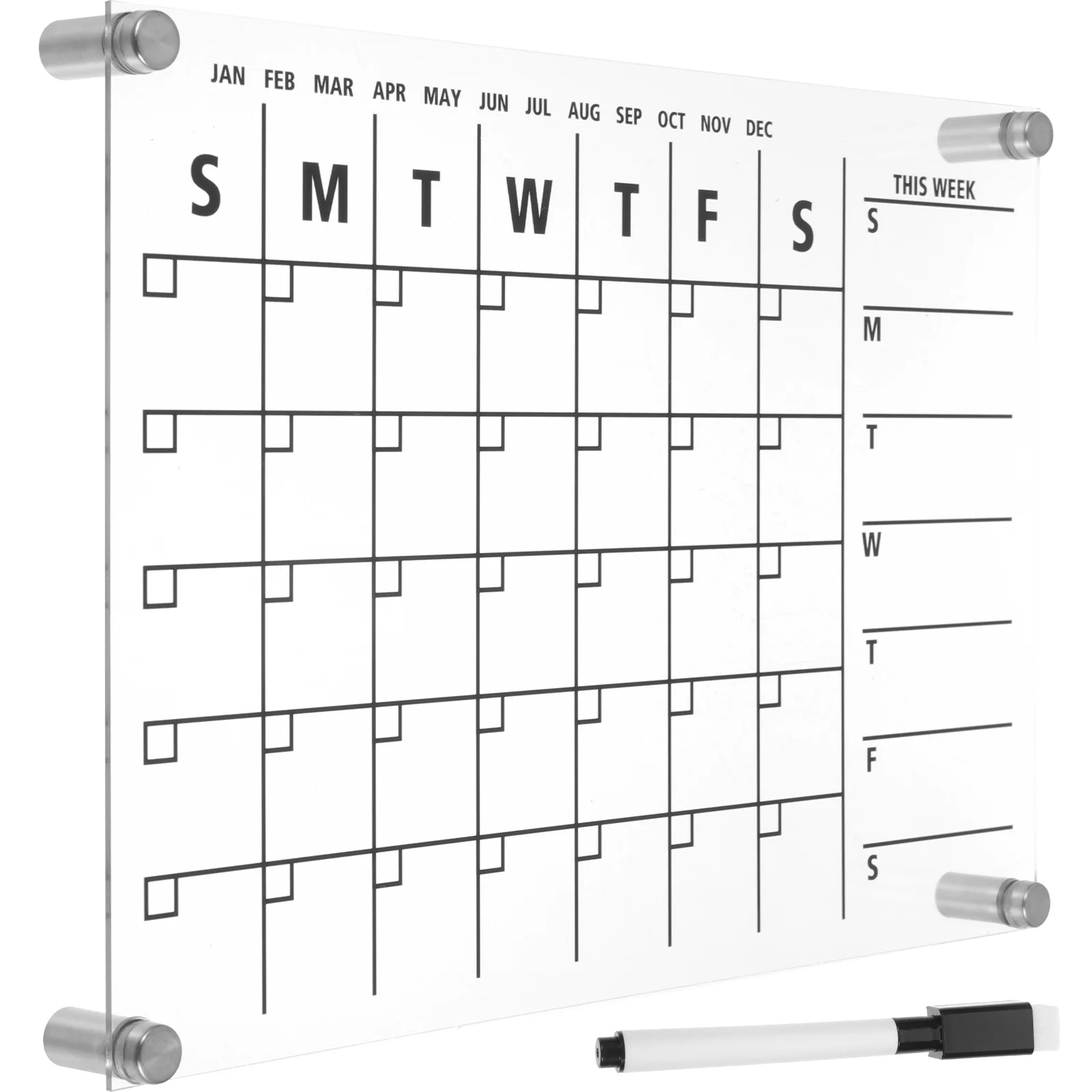 

Calendar Dry Board Erase Wall Planner Acrylic Weekly Refrigerator Fridge Month Sheets Memo Plan Schedule Daily Notice Message
