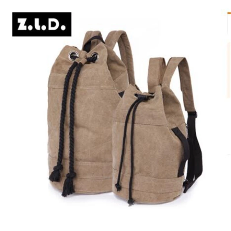 

Zuolunduo Backpack for men Rucksacks Men Travel Backpack Bag Man Canvas Bucket backpack large capacity Double Shoulder bags